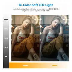 GENERICO - Kit de luz LED para video con batería, trípode y bolsa