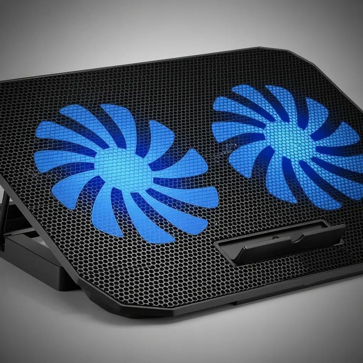 GENERICO - Soporte para notebook con ventiladores y luz LED