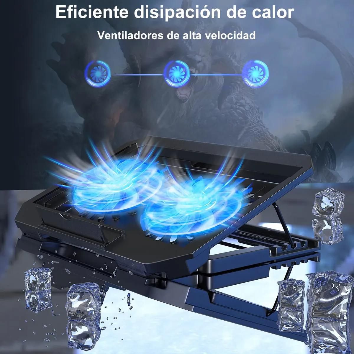 GENERICO - Base enfriadora para notebook con 6 ventiladores
