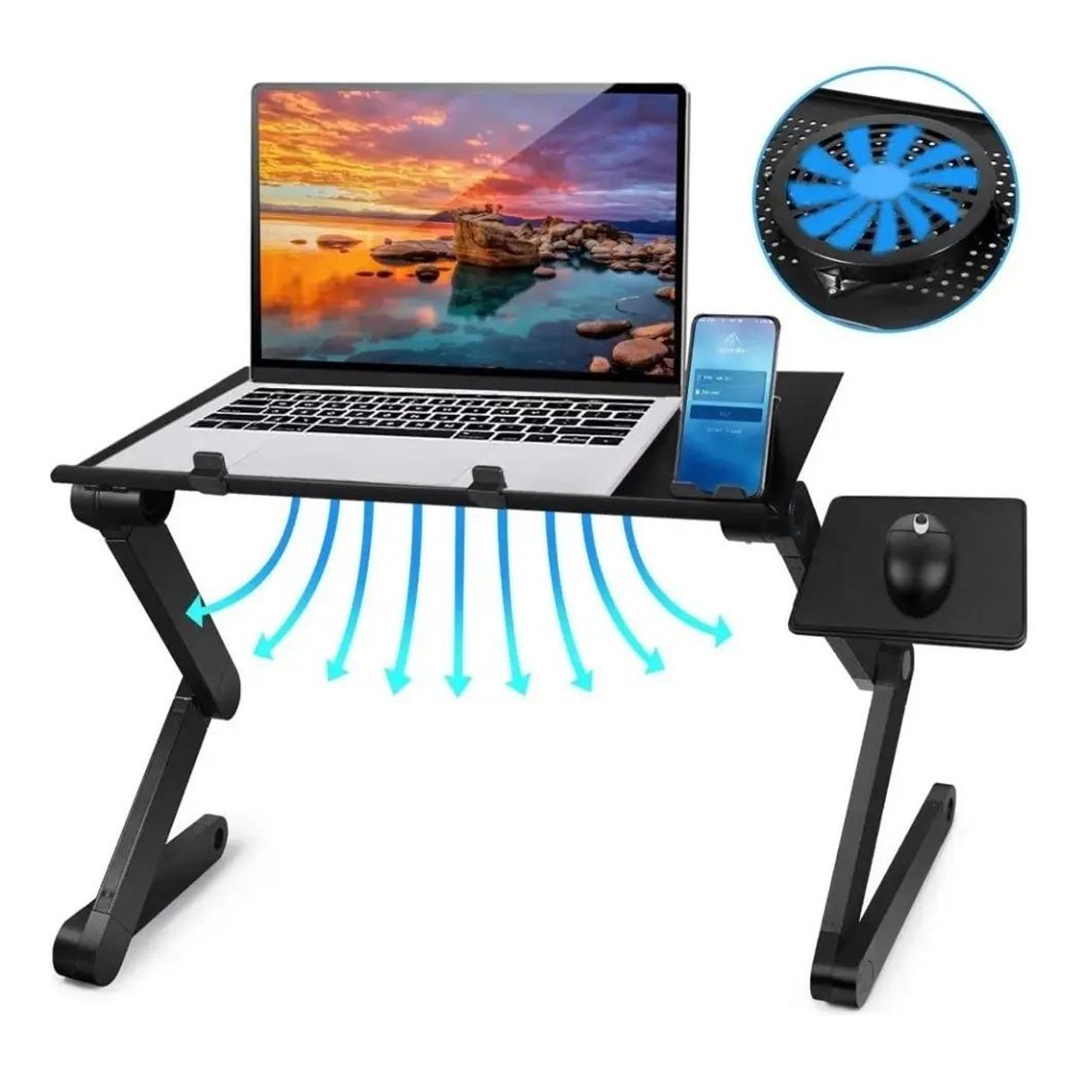 GENERICO - Mesa Plegable Multifuncional para Notebook con Ventilador