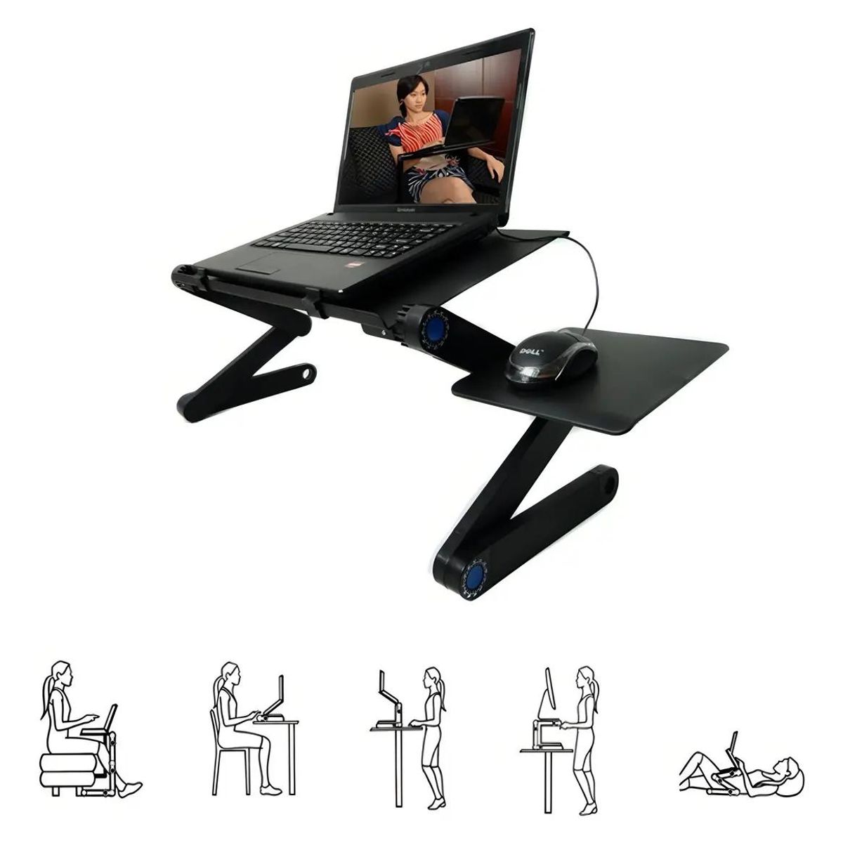 GENERICO - Mesa portátil multiuso con ventilador y soporte para ноут