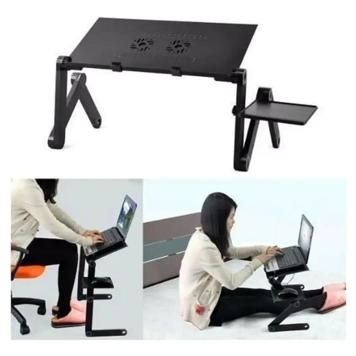 GENERICO - Mesa portátil con ventilador para laptop