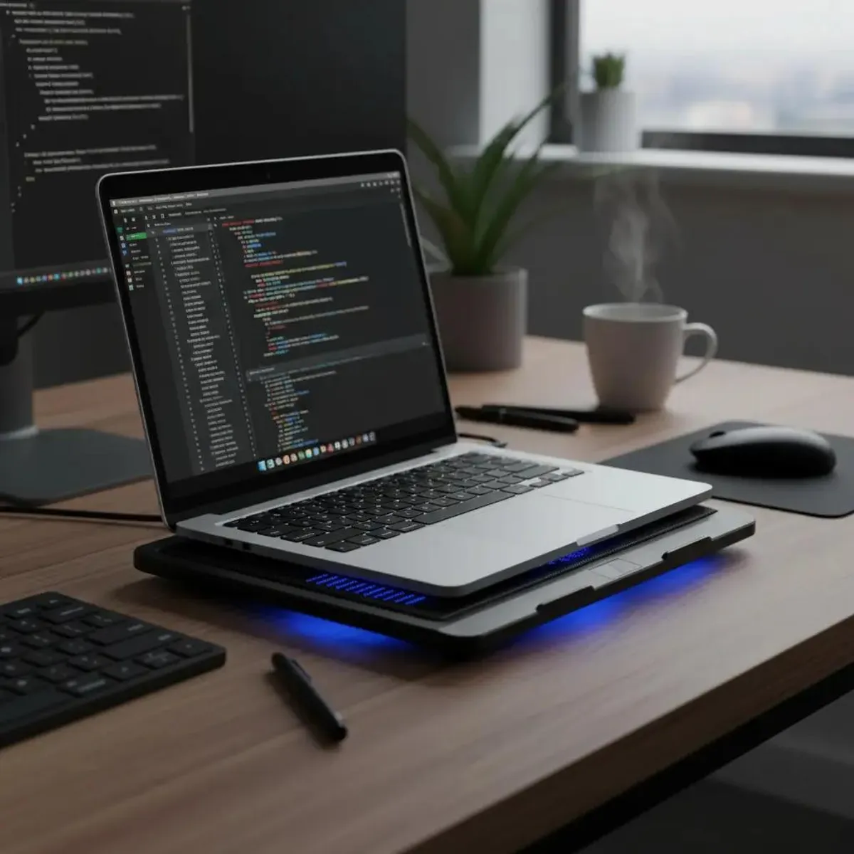 GENERICO - Ventilador USB para Notebook con Luz LED Azul