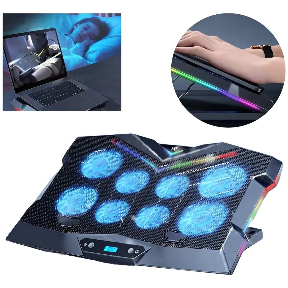 GENERICO - Soporte para notebook ajustable con enfriador ultrasilenc