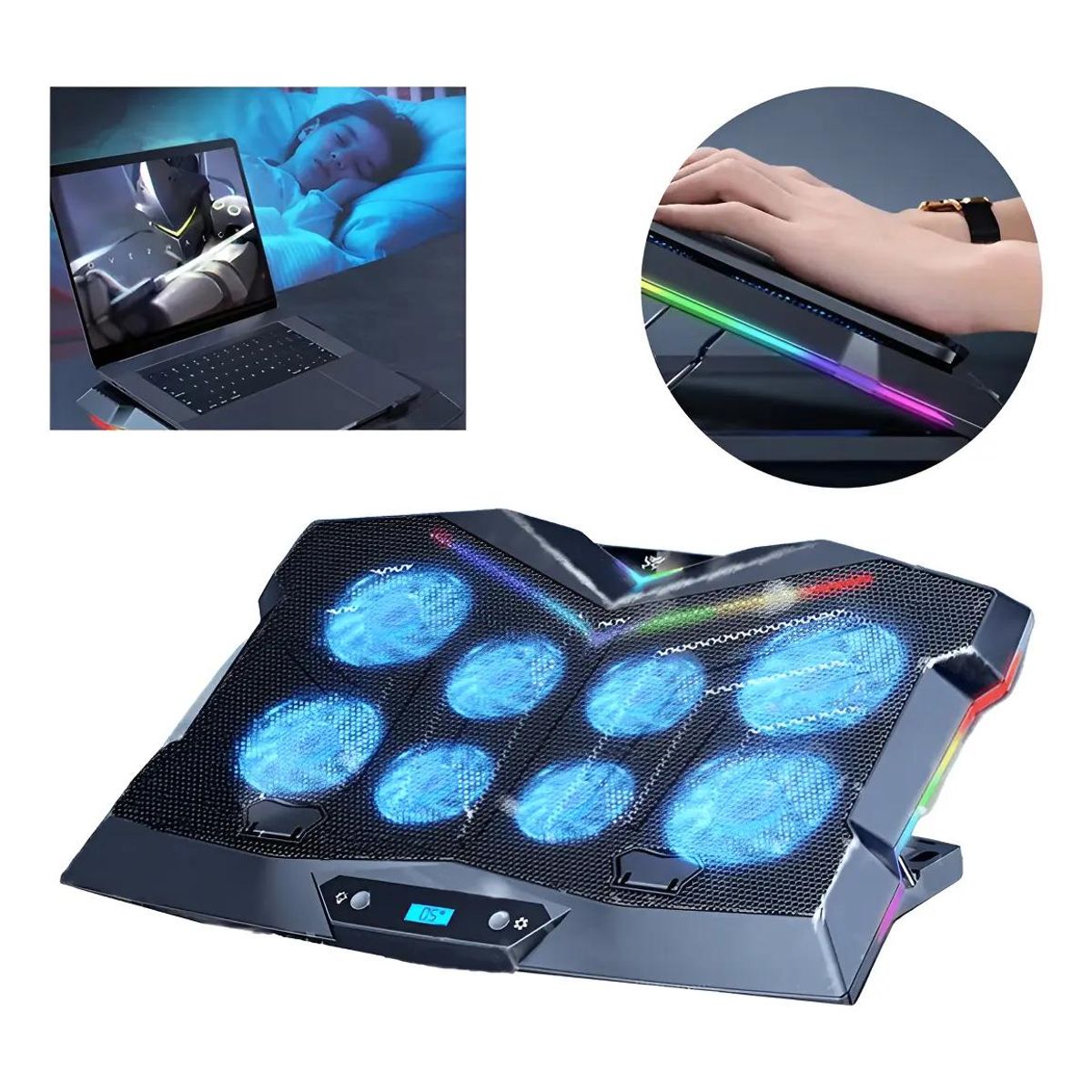 GENERICO - Soporte para notebook ajustable con enfriador ultrasilenc