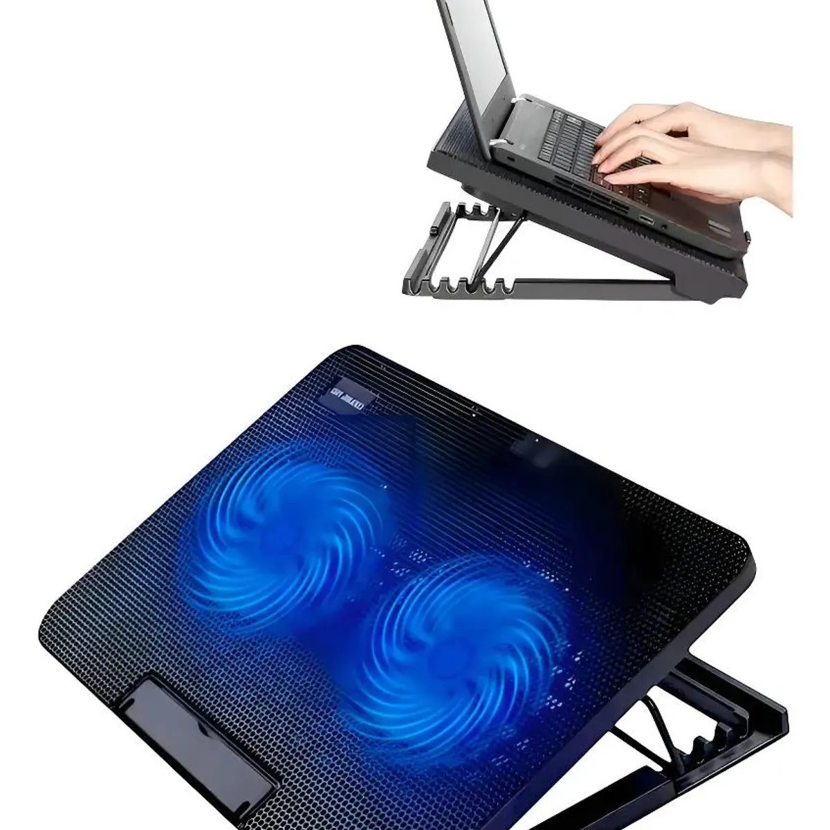 GENERICO - Base para ventilador de notebook negra para mesa