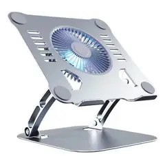 GENERICO - Soporte Giratorio de Aluminio para Notebook y Tablet