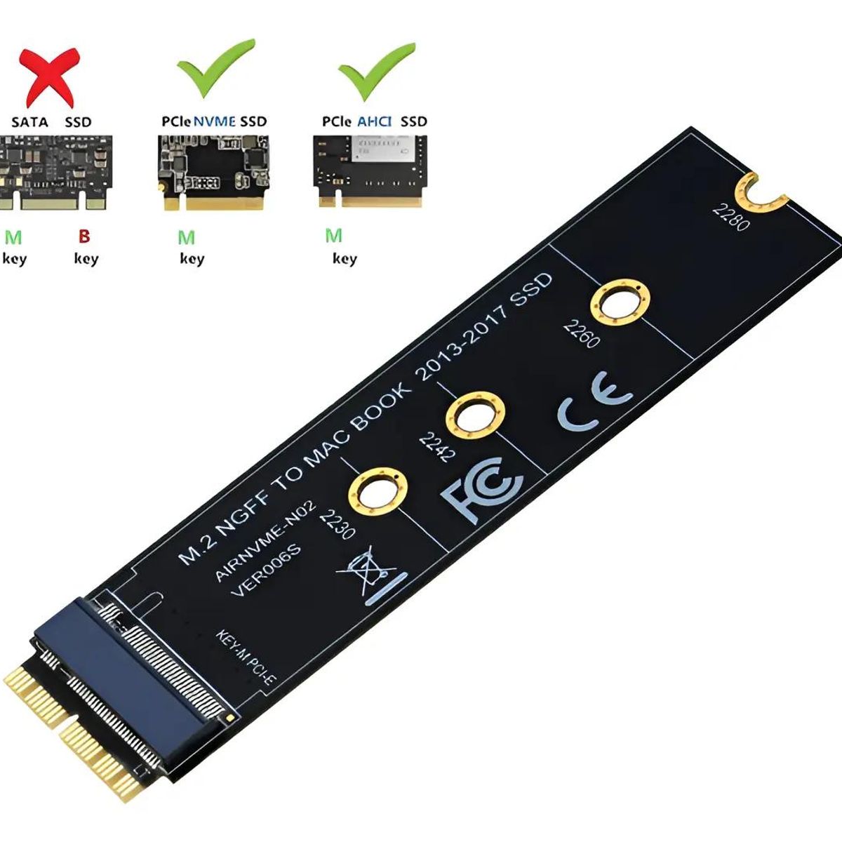 GENERICO - Adaptador M.2 NGFF SSD para MacBook Air y Pro Retina 2013