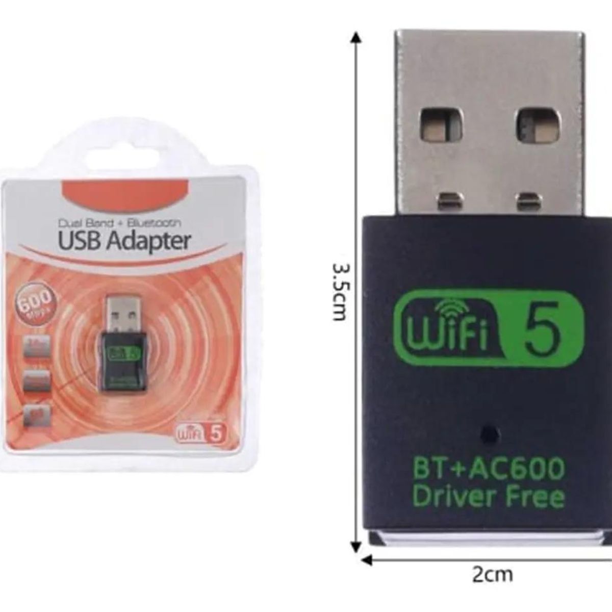 GENERICO - Adaptador USB Wifi Bluetooth 5G