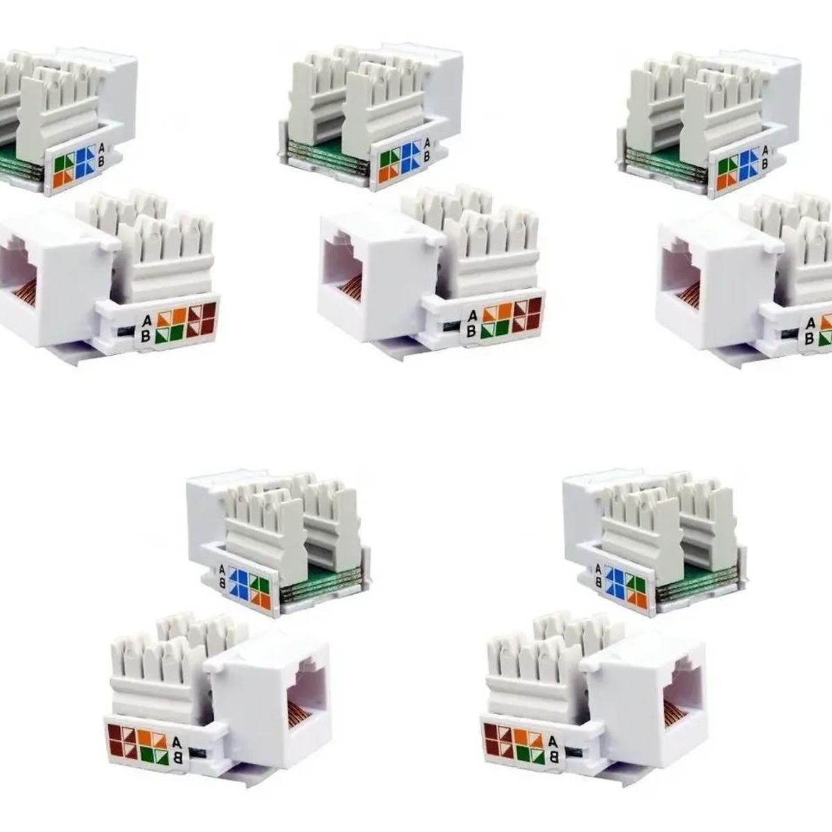 GENERICO - Pack 10 Módulos Hembra RJ45 Cat5e para Face Plate