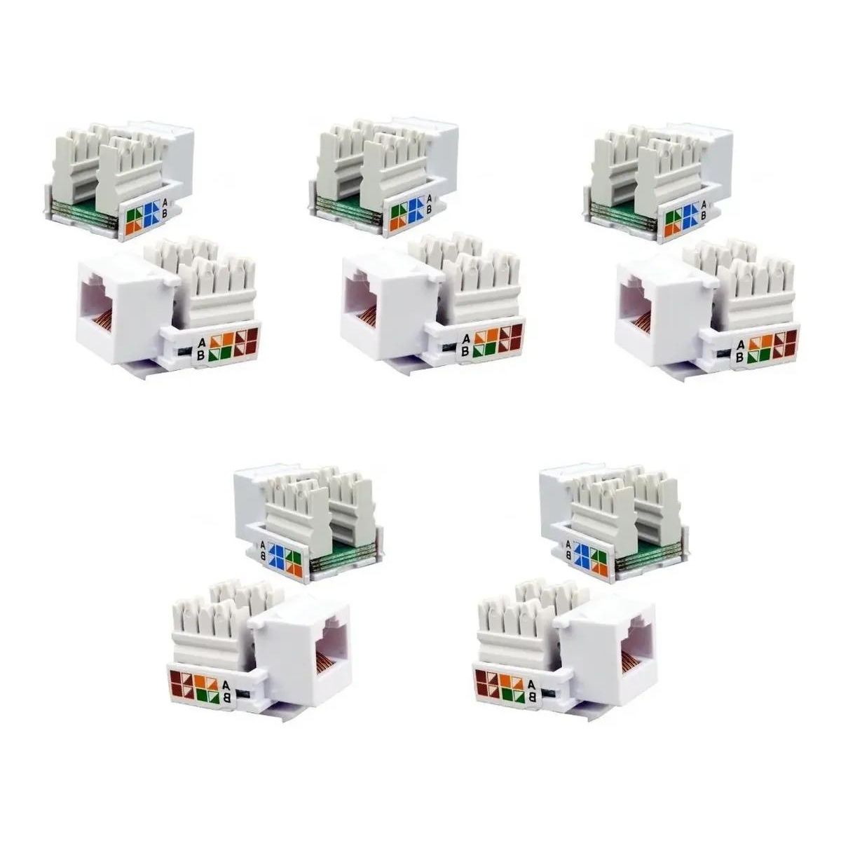 GENERICO - Pack 10 Módulos Hembra RJ45 Cat5e para Face Plate