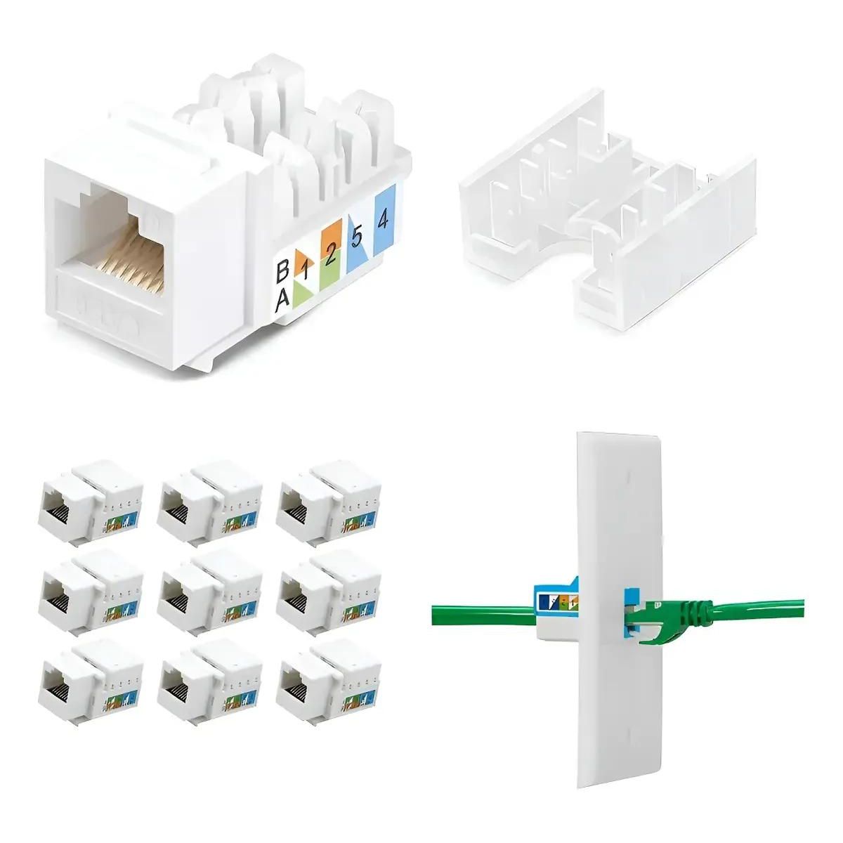 GENERICO - Pack 10 Módulos Hembra RJ45 Cat 6 para Face Plate