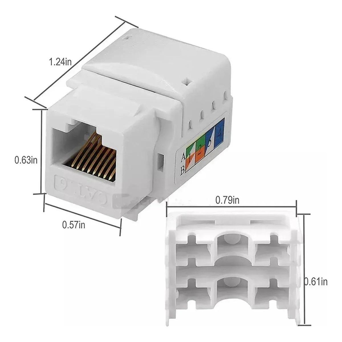 GENERICO - Pack 10 Módulos Hembra RJ45 Cat 6 para Face Plate