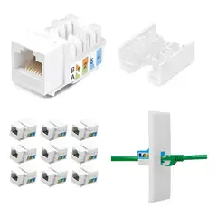 GENERICO - Pack 10 Módulos Hembra RJ45 Cat 6 para Face Plate