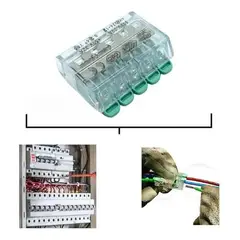 GENERICO - Conector rápido transparente 5 vías 0.8-4mm² 32A 25 un