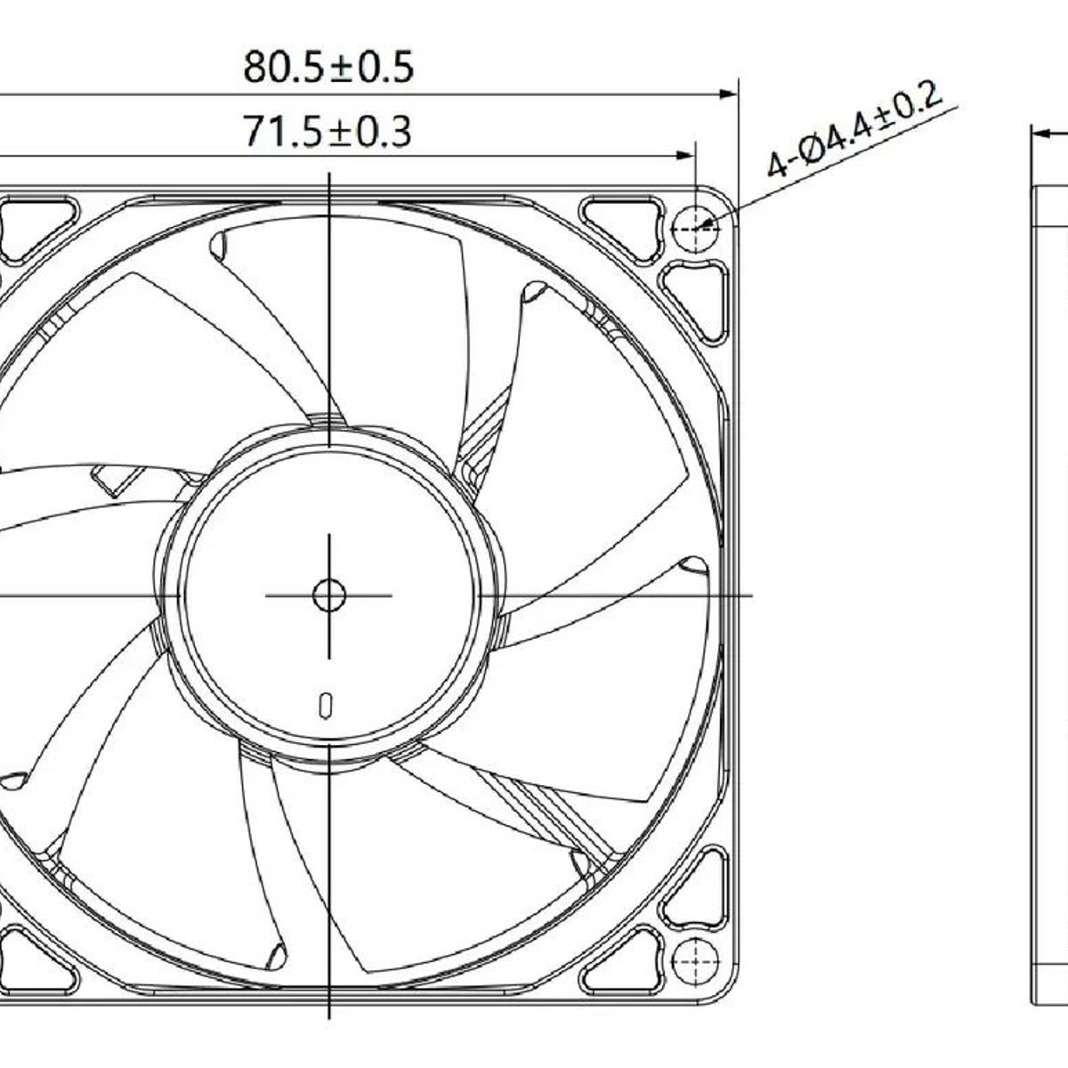 GENERICO - Ventilador Axial 48V DC 80x80x25mm 4500rpm
