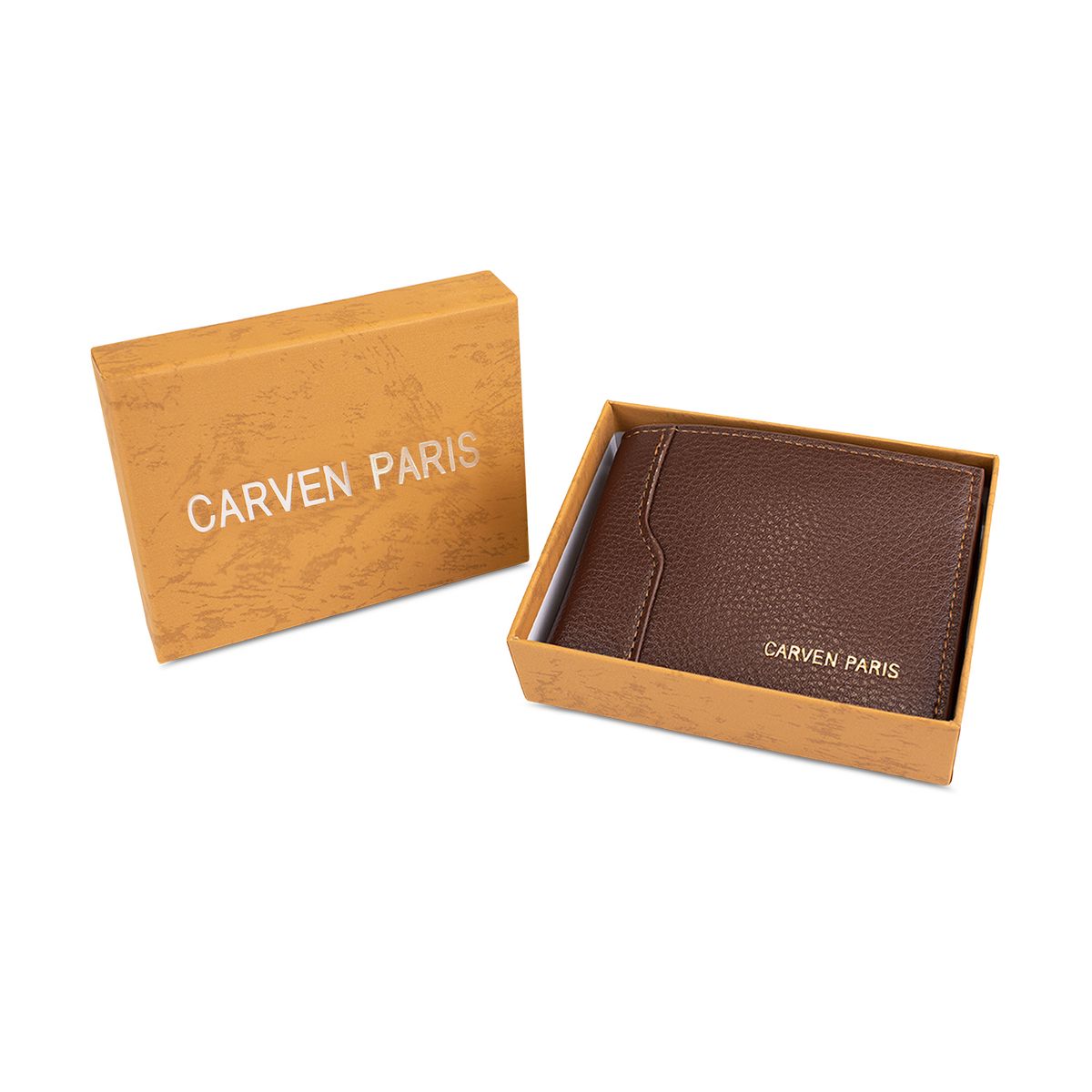 CARVEN - Billetera hombre Dante café con monedero Carven Paris
