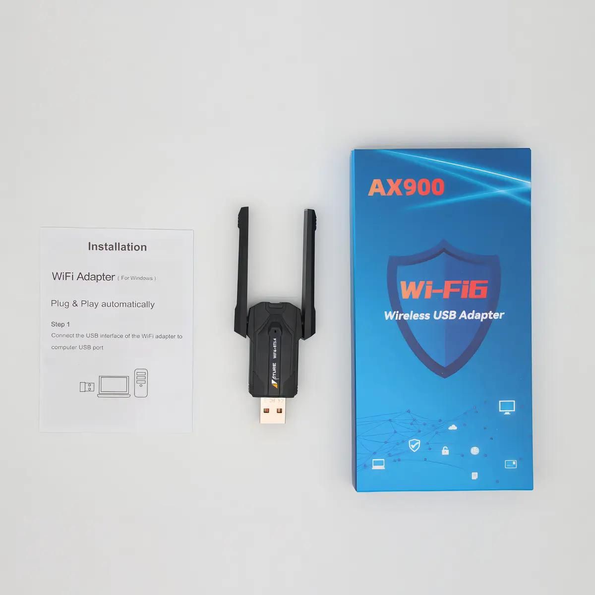 GENERICO - Adaptador USB WiFi 6 900Mbps 2.4G+5G con Bluetooth 5.4
