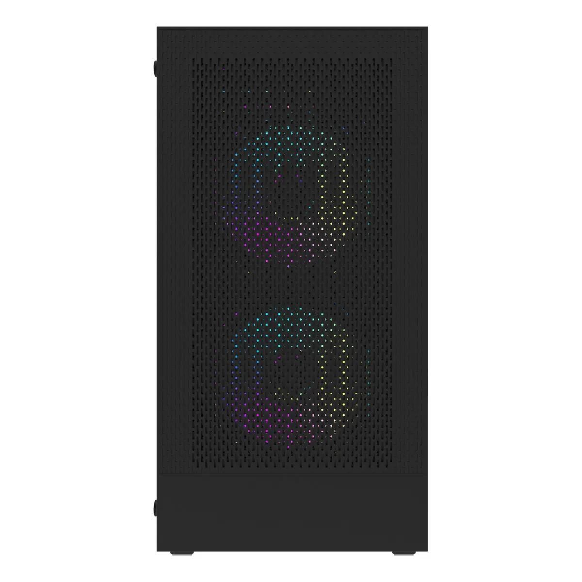 GENERICO - Gabinete Gamer M-ATX Negro con 3 Ventiladores