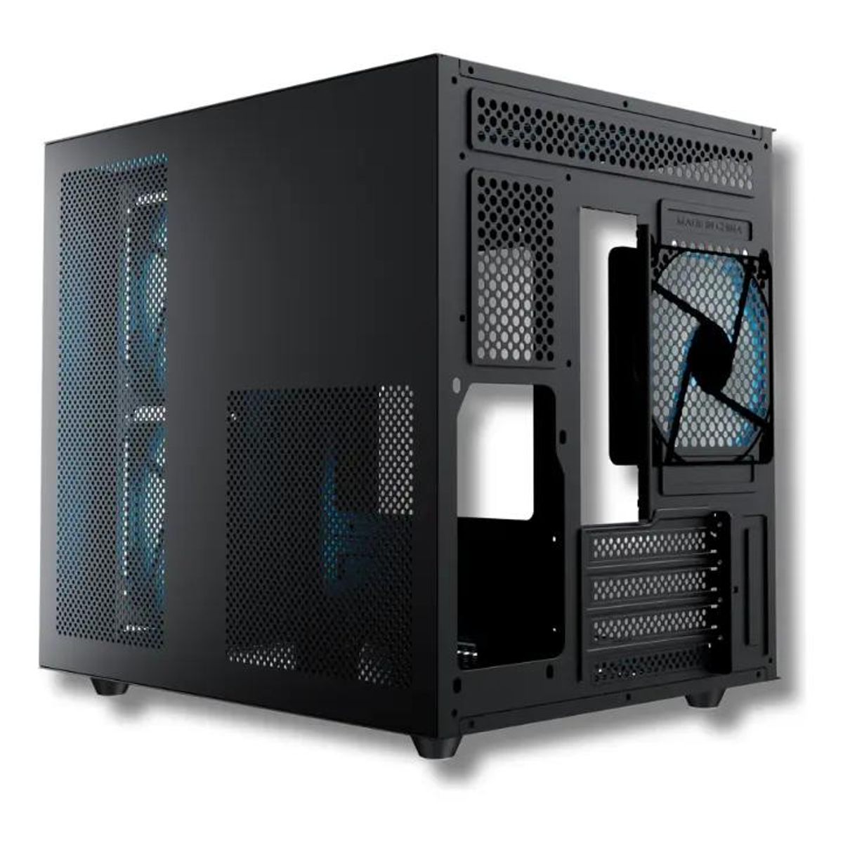 GENERICO - Gabinete Cobalt Glass MATX Negro con 3 Ventiladores ARGB