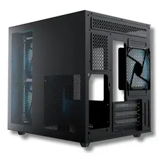 GENERICO - Gabinete Cobalt Glass MATX Negro con 3 Ventiladores ARGB