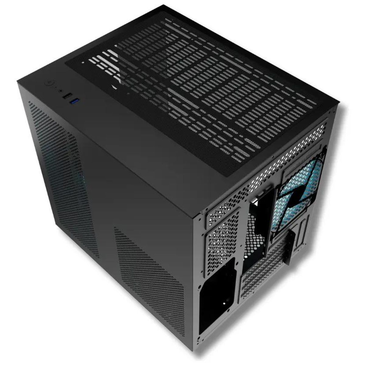 GENERICO - Gabinete Cobalt Glass MATX Negro con 3 Ventiladores ARGB