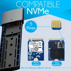 GENERICO - Adaptador Convertidor SSD M.2 NVMe PCIe a USB-C