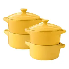 GENERICO - Mini cacerola de cerámica 300ml set 4 unidades
