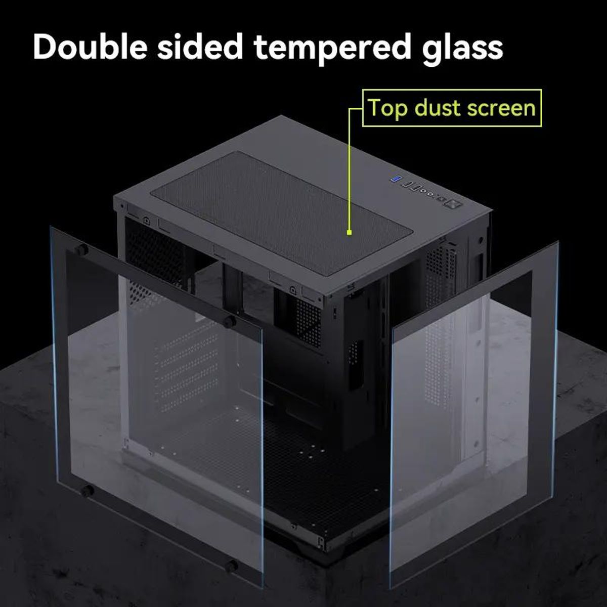 GENERICO - Gabinete Gamer Micro ATX Negro con Ventilación
