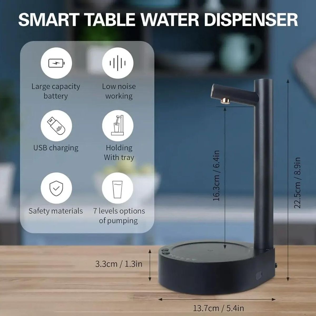 GENERICO - Dispensador de Agua Recargable USB Inteligente