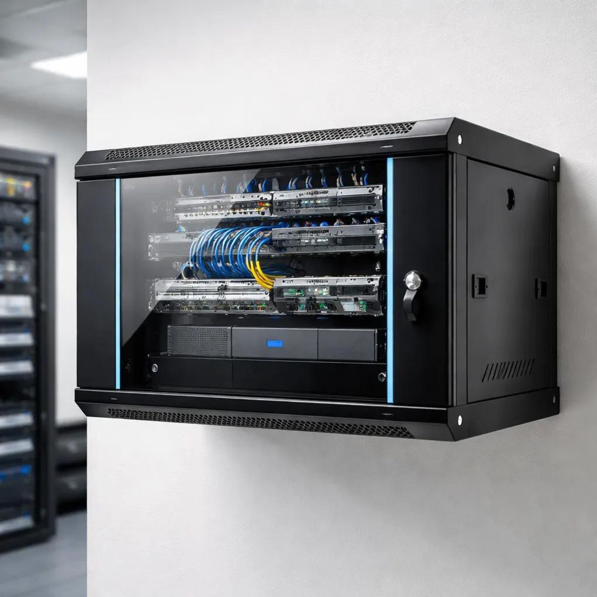 GENERICO - Gabinete Rack Mural Desarmable 6U para Pared