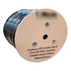 GENERICO - Cable de Red UTP Cat-6 100m 24AWG Cobre Outdoor