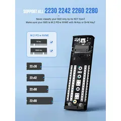 GENERICO - Funda para Disco M.2 SSD NVMe USB 3.1 Tipo C Negra