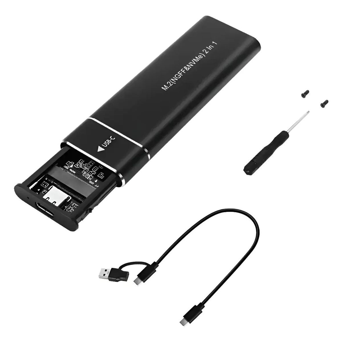 GENERICO - Cofre para Disco Duro Externo SSD M.2 NVMe USB 3.1 Tipo C
