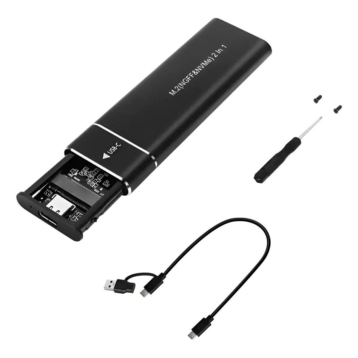 GENERICO - Cofre para Disco Duro Externo SSD M.2 NVMe USB 3.1 Tipo C