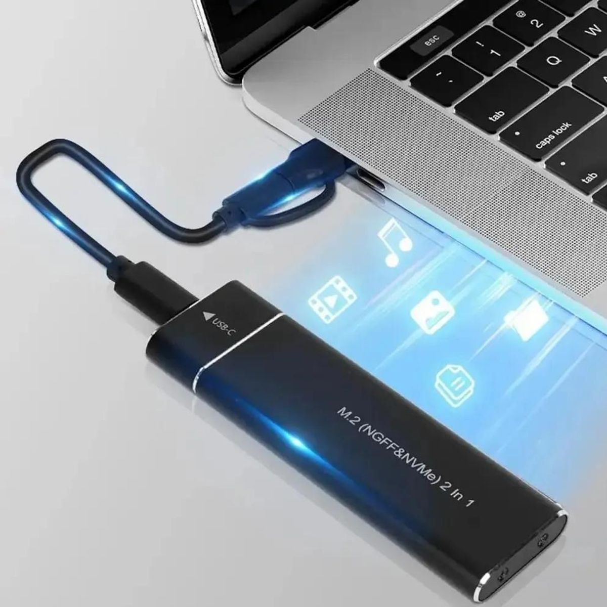 GENERICO - Cofre para Disco Duro Externo SSD M.2 NVMe USB 3.1 Tipo C