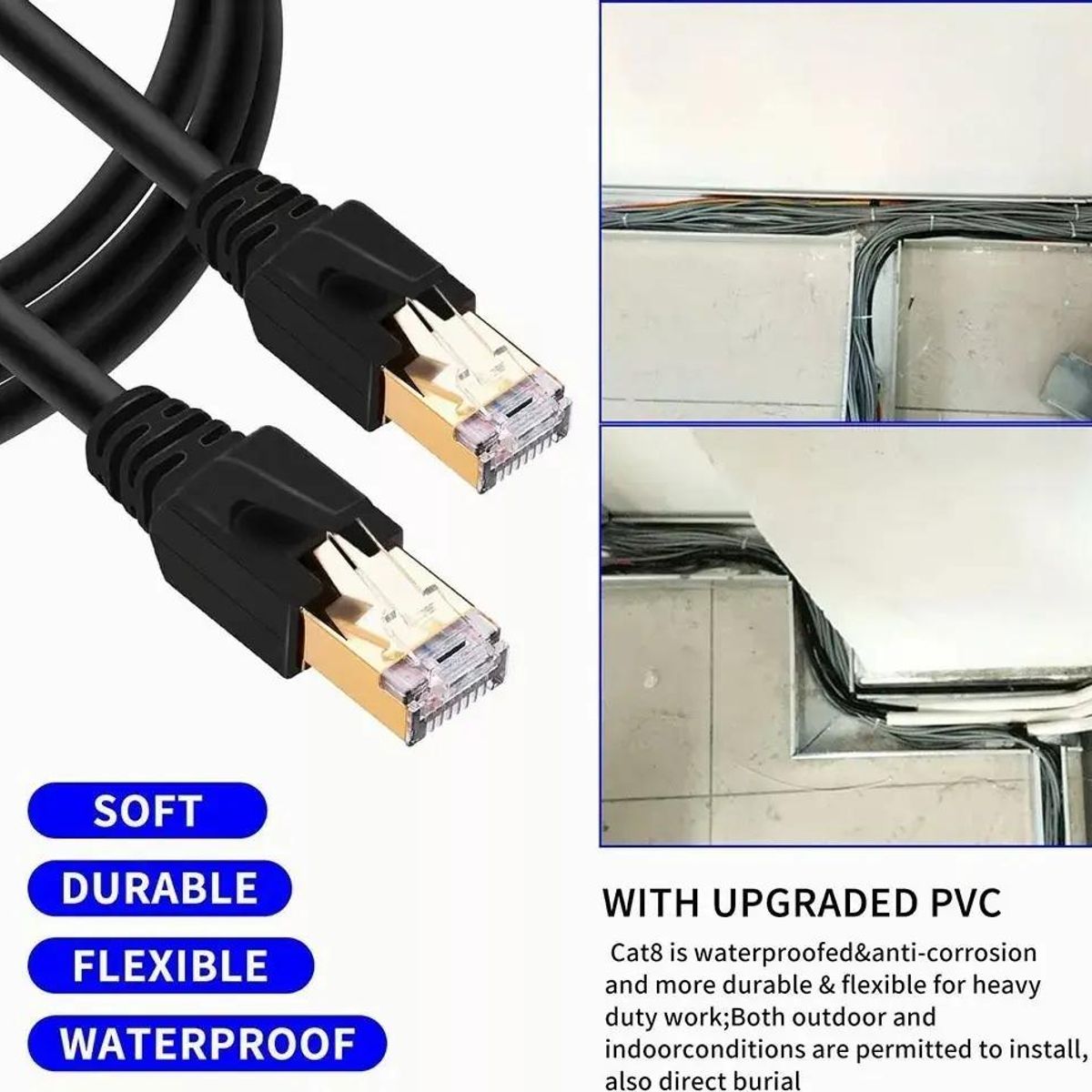 GENERICO - Cable de Red Cat8 FTP RJ45 40 Metros