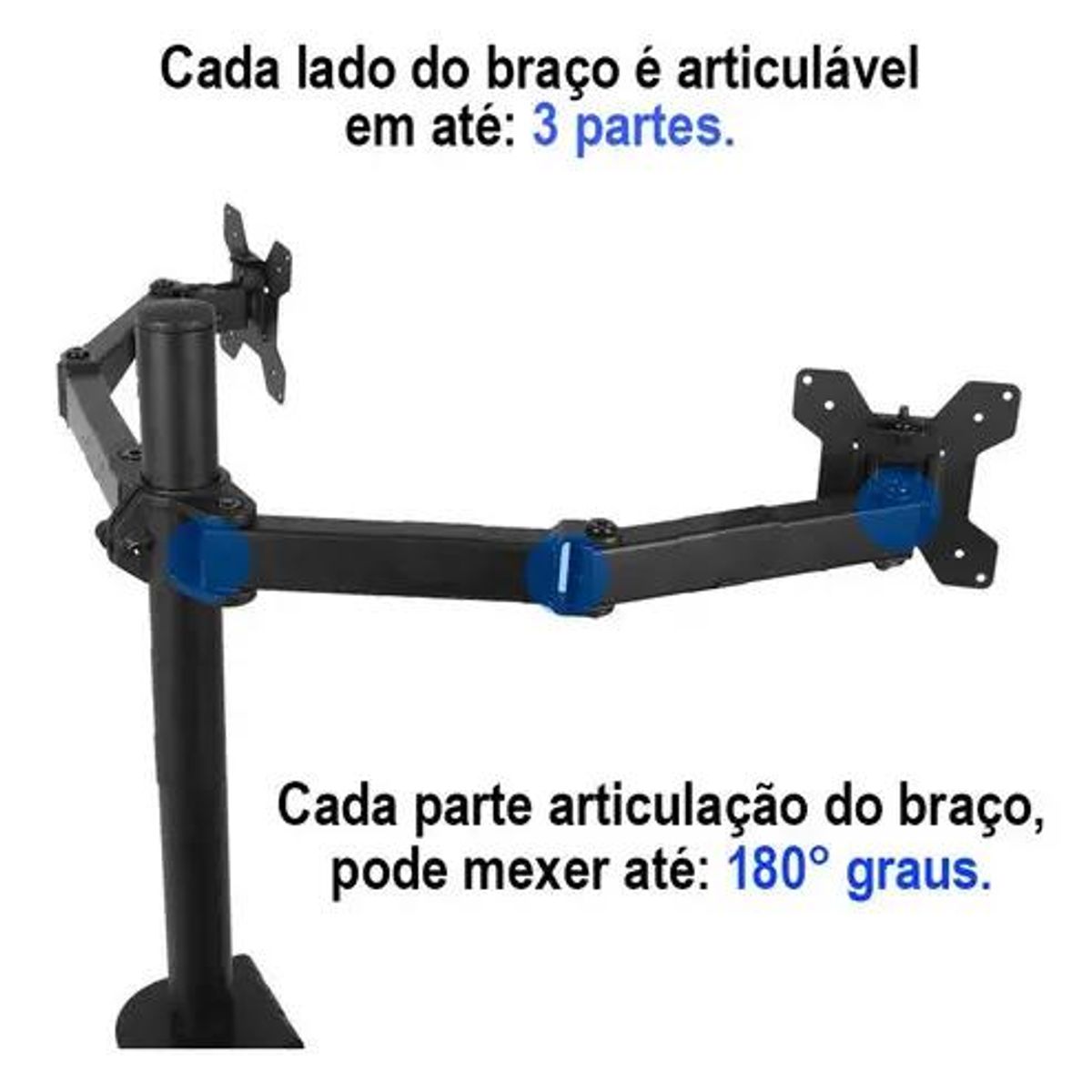 GENERICO - Soporte multiarticulado ajustable para monitor y tele