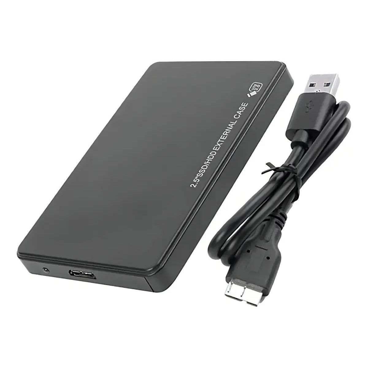 GENERICO - Disco Duro Externo 1TB USB 3.0 Negro con Estuche