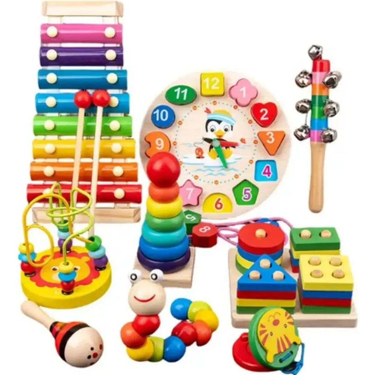 GENERICO - Juguete Didáctico Montessori de Madera para Niños