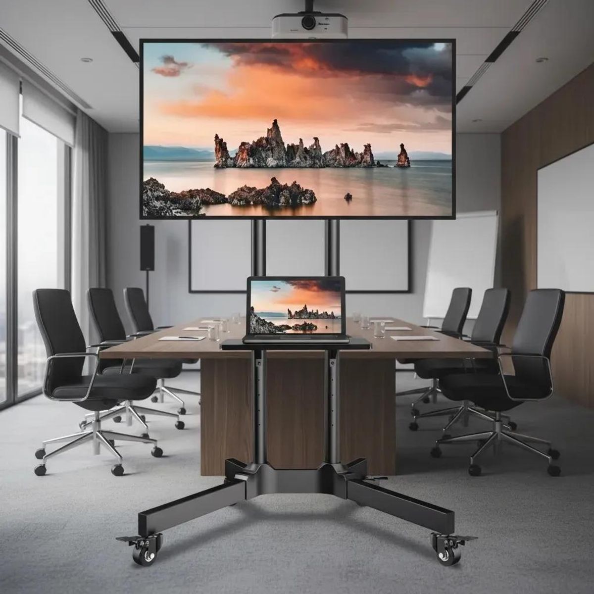 GENERICO - Soporte base para TV LCD LED con ruedas móvil