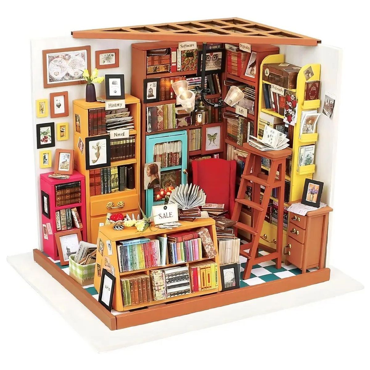 GENERICO - Puzzle 3D Miniatura Biblioteca de Sam