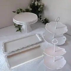 GENERICO - Set 5 Piezas para Candy Bar con Porta Torta y Bandejas