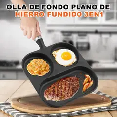 GENERICO - Juego de 5 sartenes de hierro fundido negro