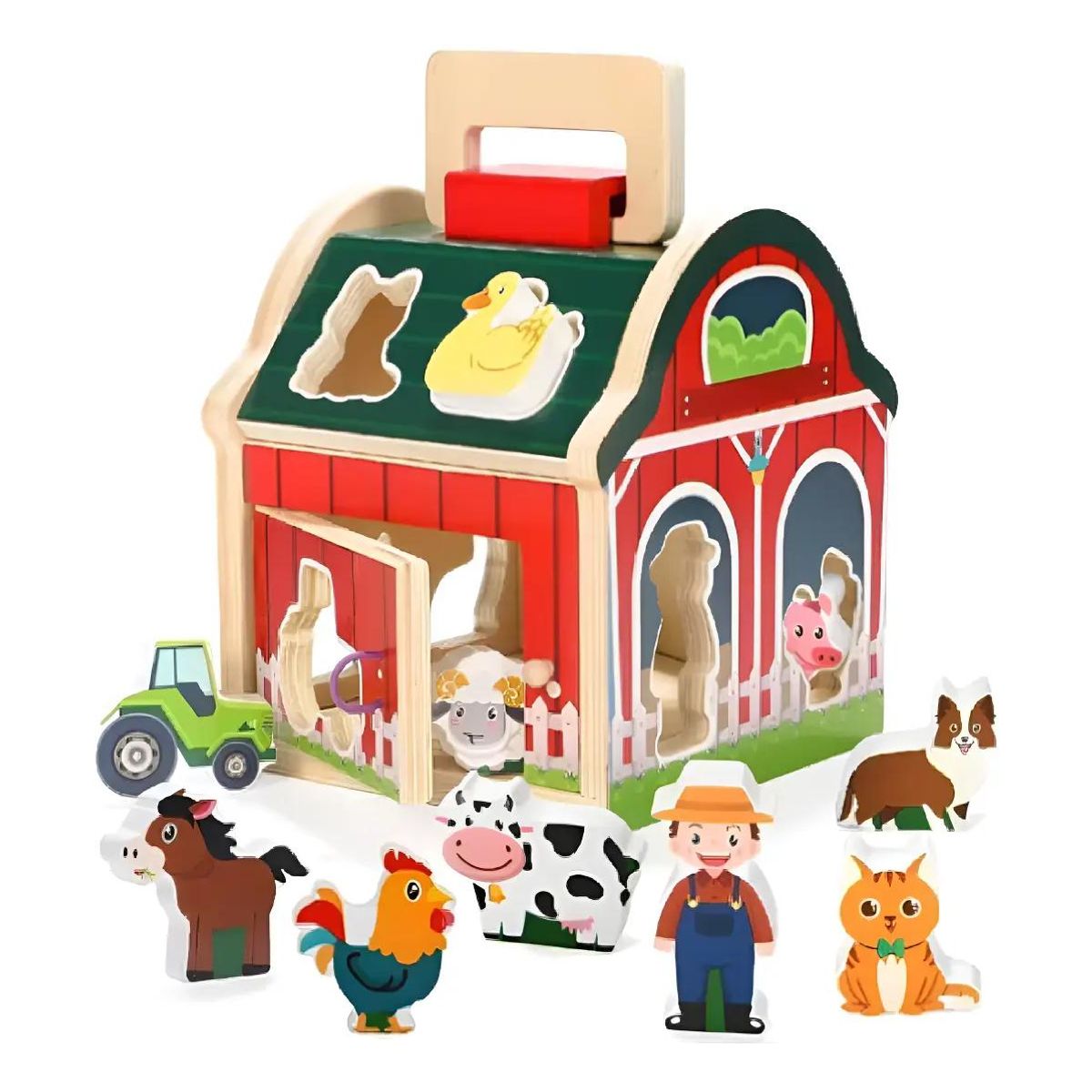 GENERICO - Juguete Didáctico Granja de Animales en Madera para Niños