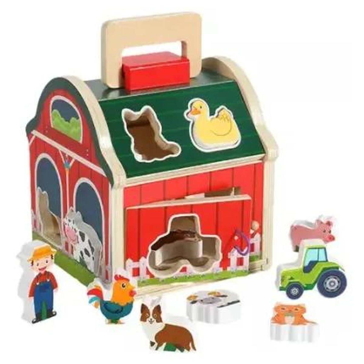 GENERICO - Juguete Didáctico Granja de Animales en Madera para Niños