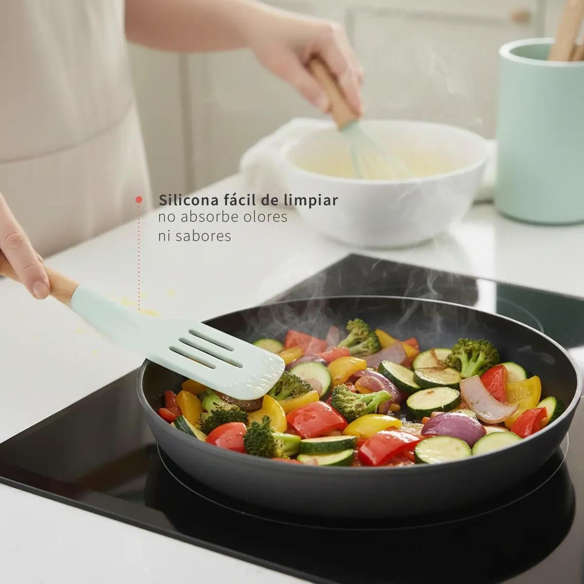 GENERICO - Set de 12 utensilios de cocina de silicona