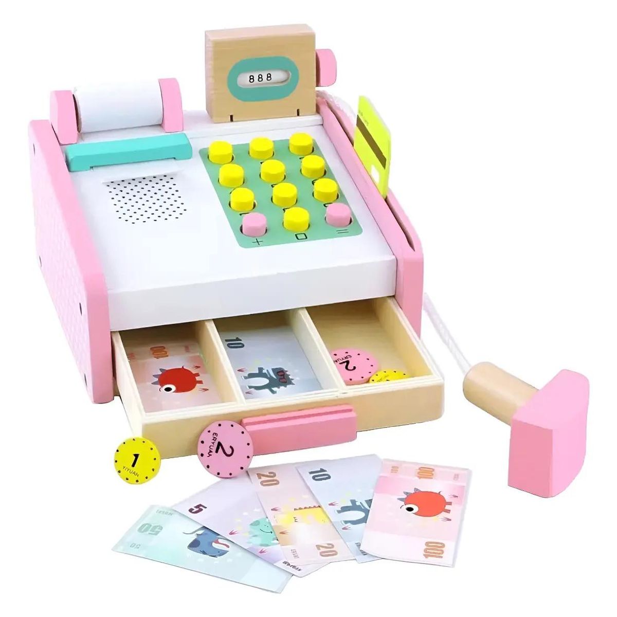 GENERICO - Caja Registradora de Madera Didáctica para Niños