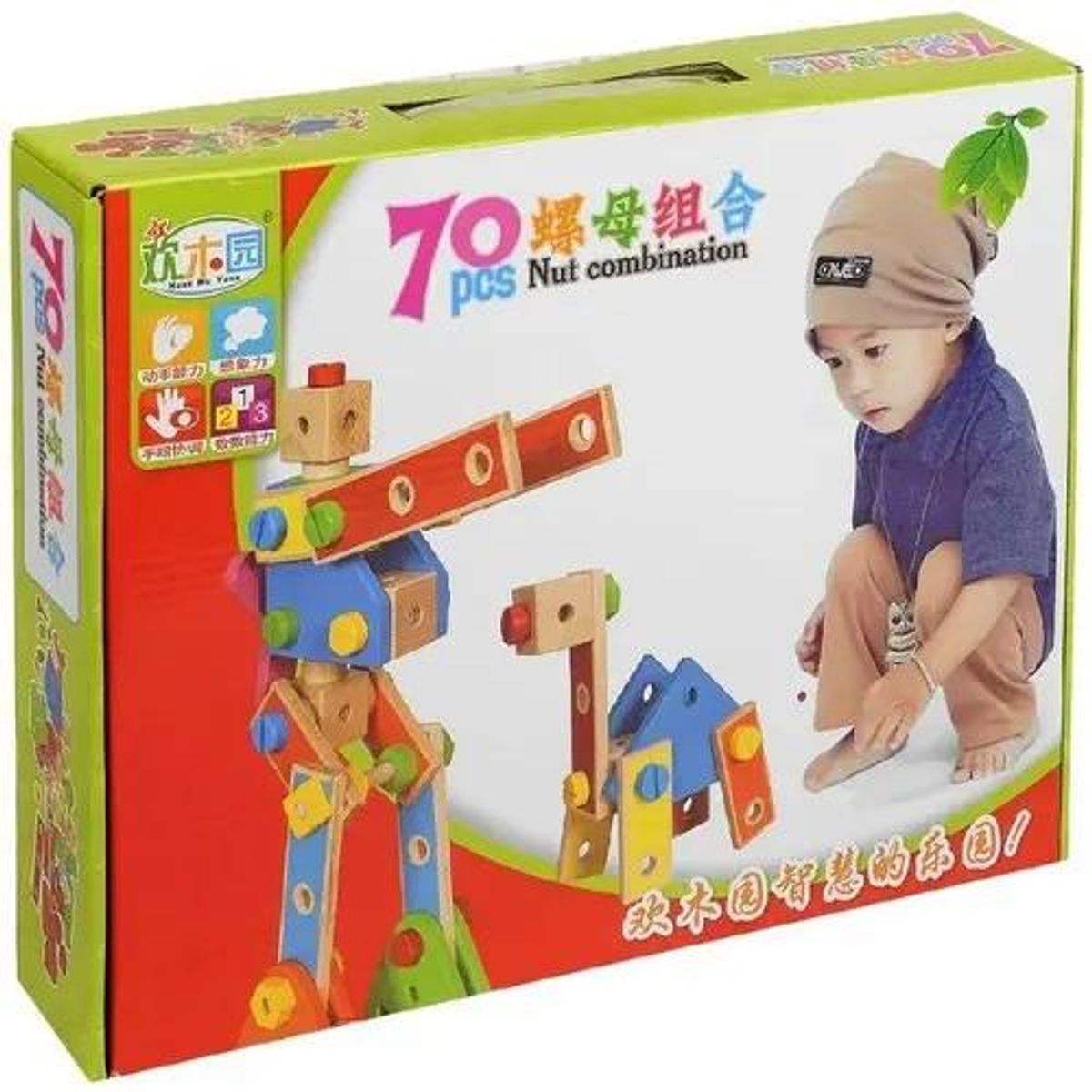 GENERICO - Juego Didáctico de Bloques de Construcción Montessori 70P