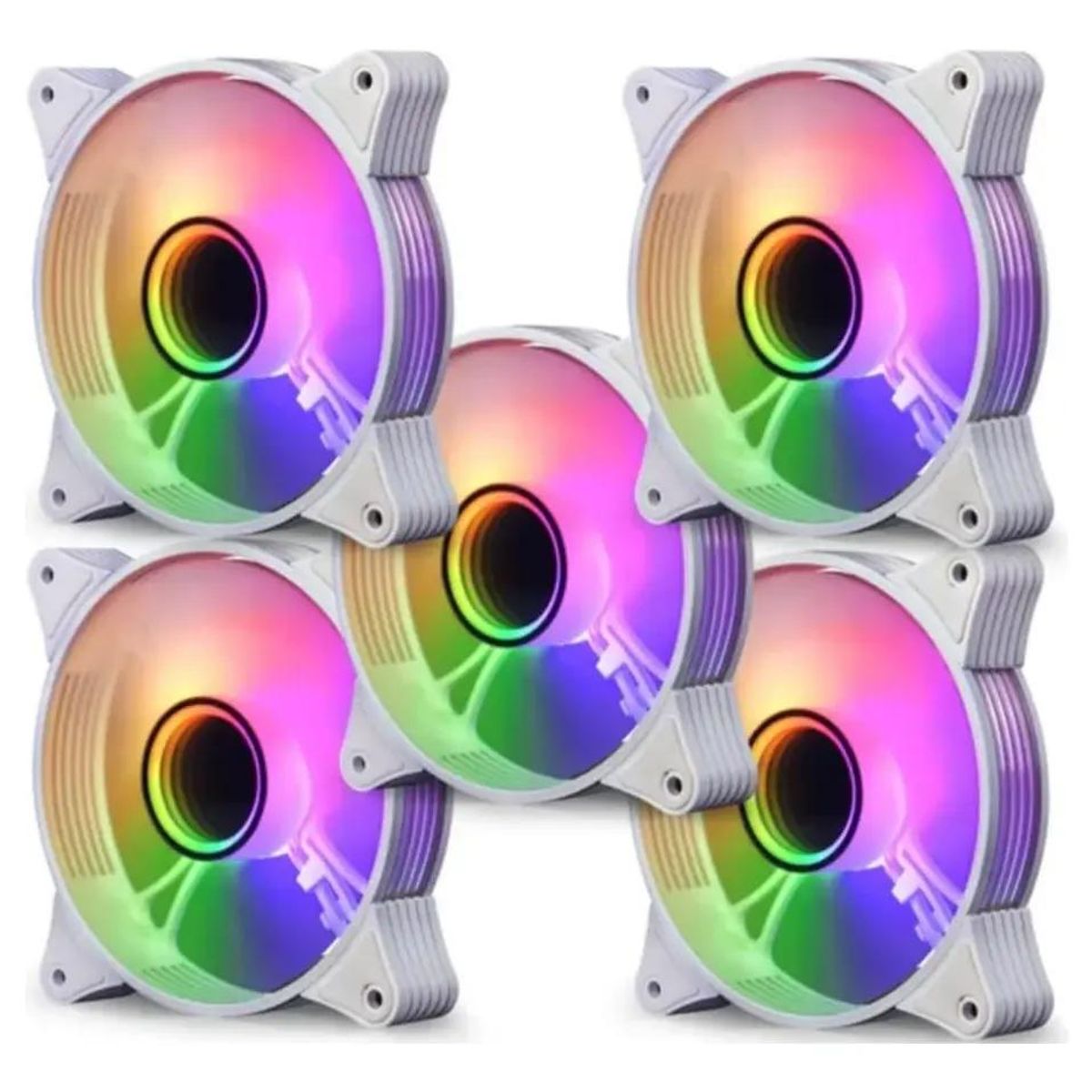 GENERICO - Ventiladores A-RGB Alto Flujo de Aire Pack 5